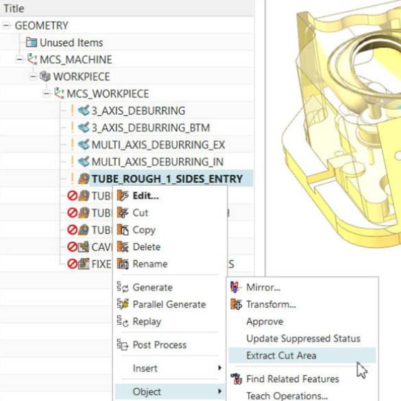 Extract Operation Cut Area CAM Extract Operation Cut Area (siemens.com)