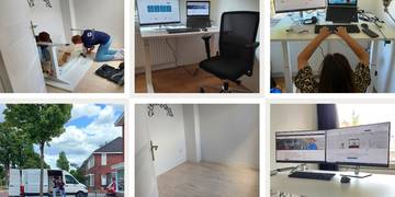 collage thuiswerkplekken