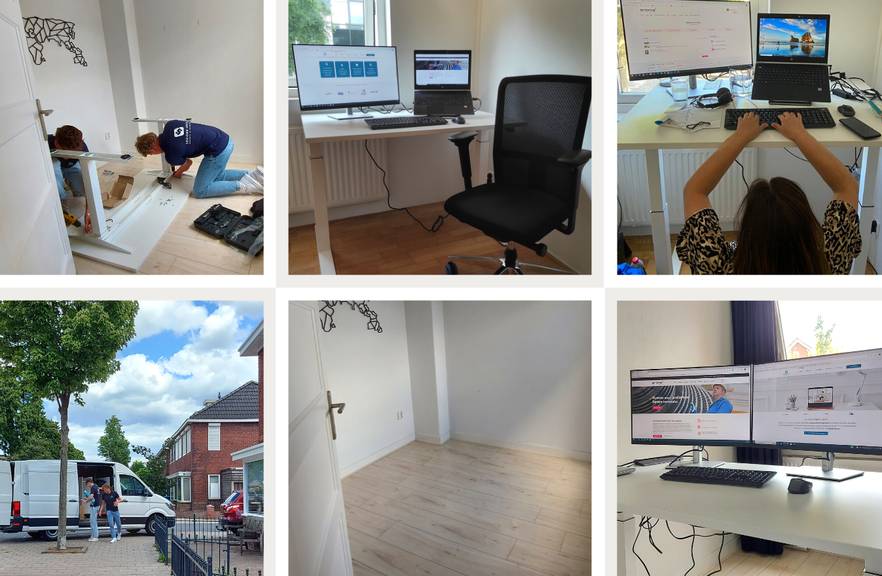 collage thuiswerkplekken