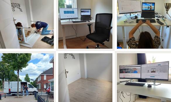 collage thuiswerkplekken